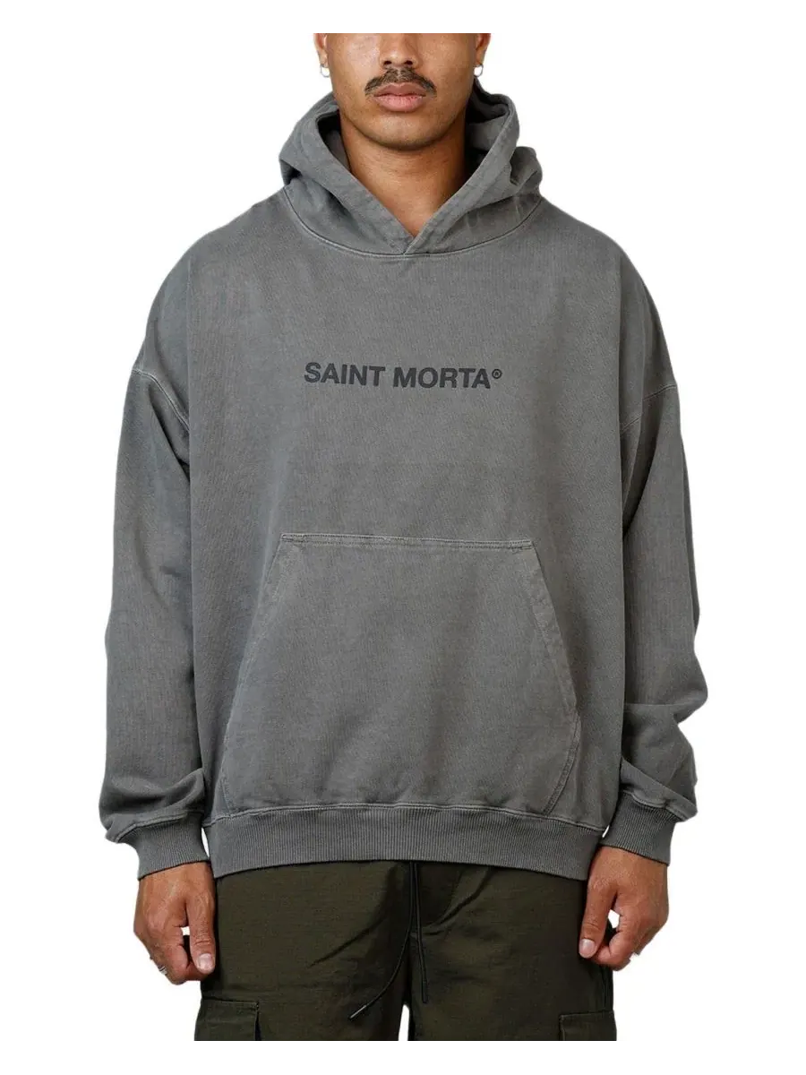 Худи свободного кроя с капюшоном и принтом Memoriam Boxy Hoodie SAINT MORTA — мульти