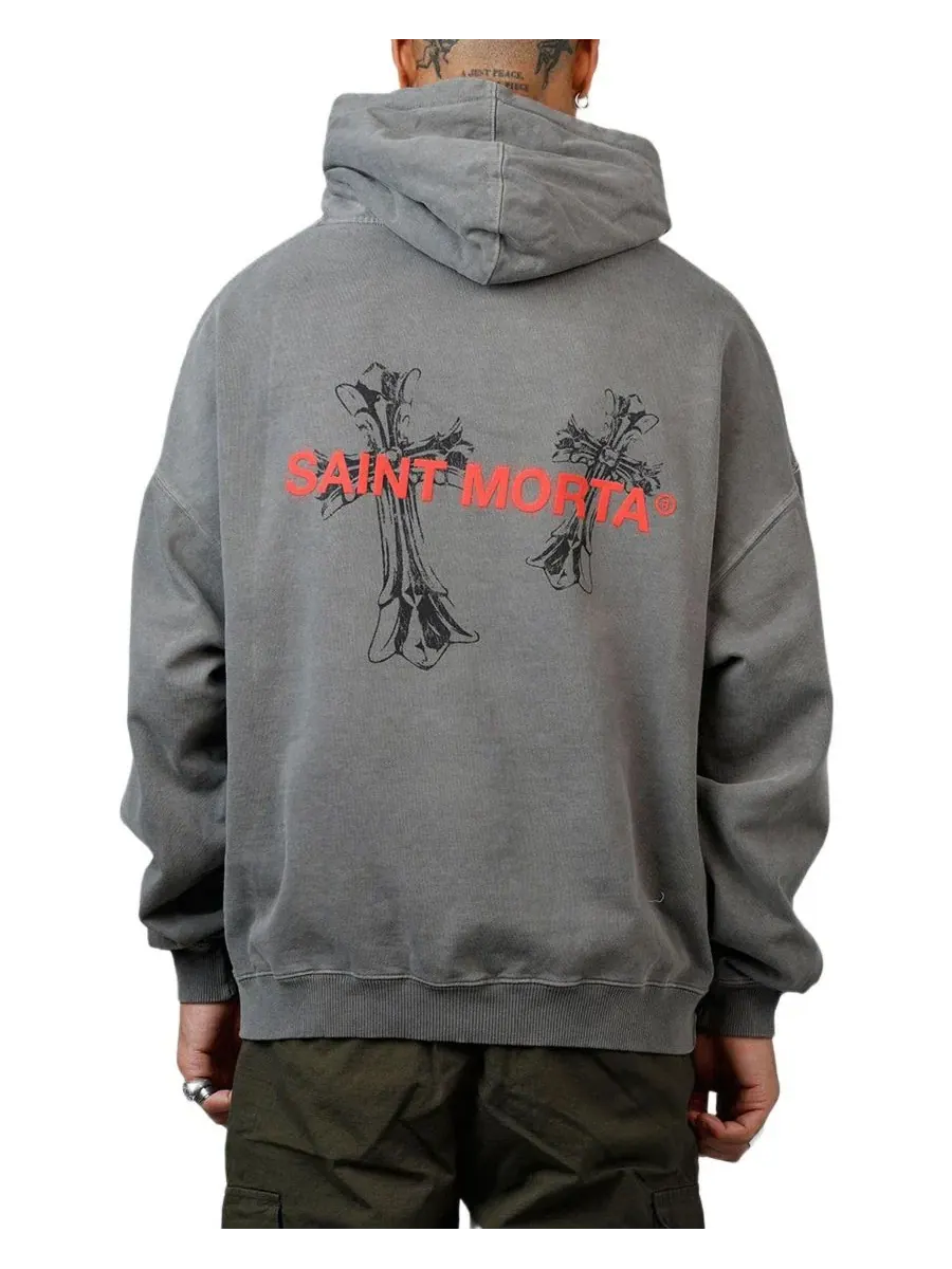 Худи свободного кроя с капюшоном и принтом Memoriam Boxy Hoodie SAINT MORTA — изображение 2 из 6, нет цвета