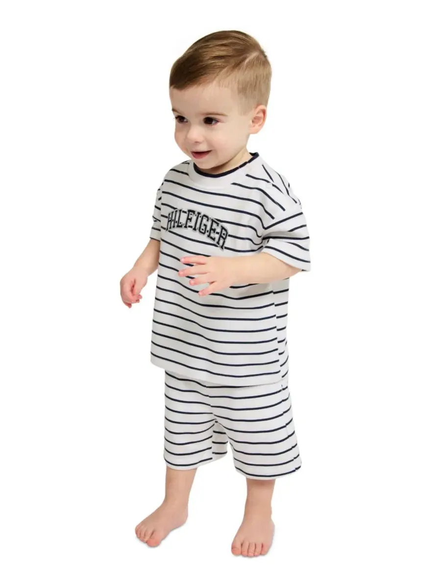 Комплект из футболки и шорт из футера с полосами Tommy Hilfiger