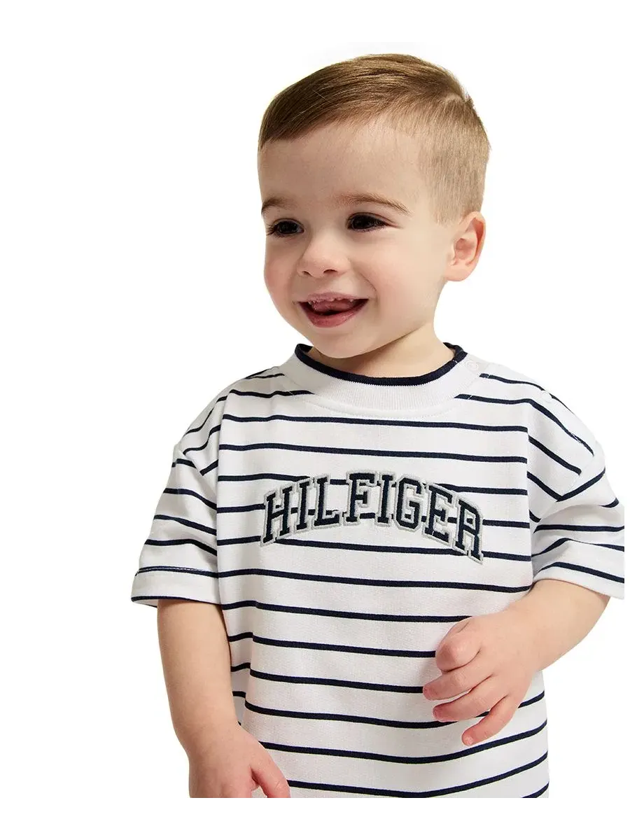 Комплект из футболки и шорт из футера с полосами Tommy Hilfiger — изображение 2 из 9, белый
