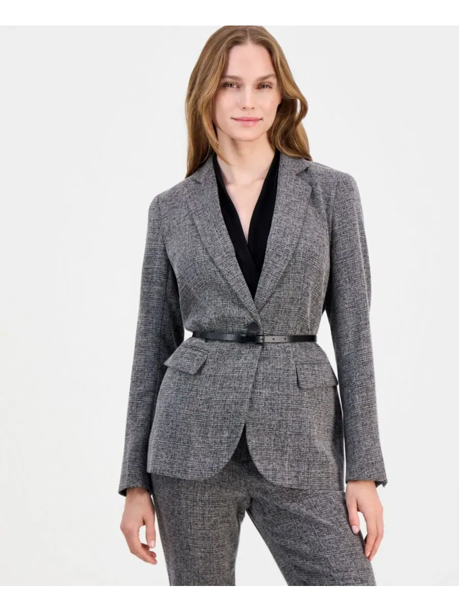 Женский пиджак с поясом и отложным воротником Anne Klein