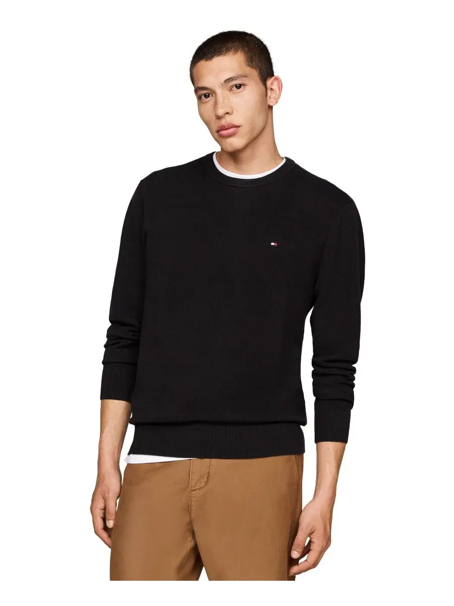 Свитер из хлопка с коротким рукавом Essential Texture Tommy Hilfiger