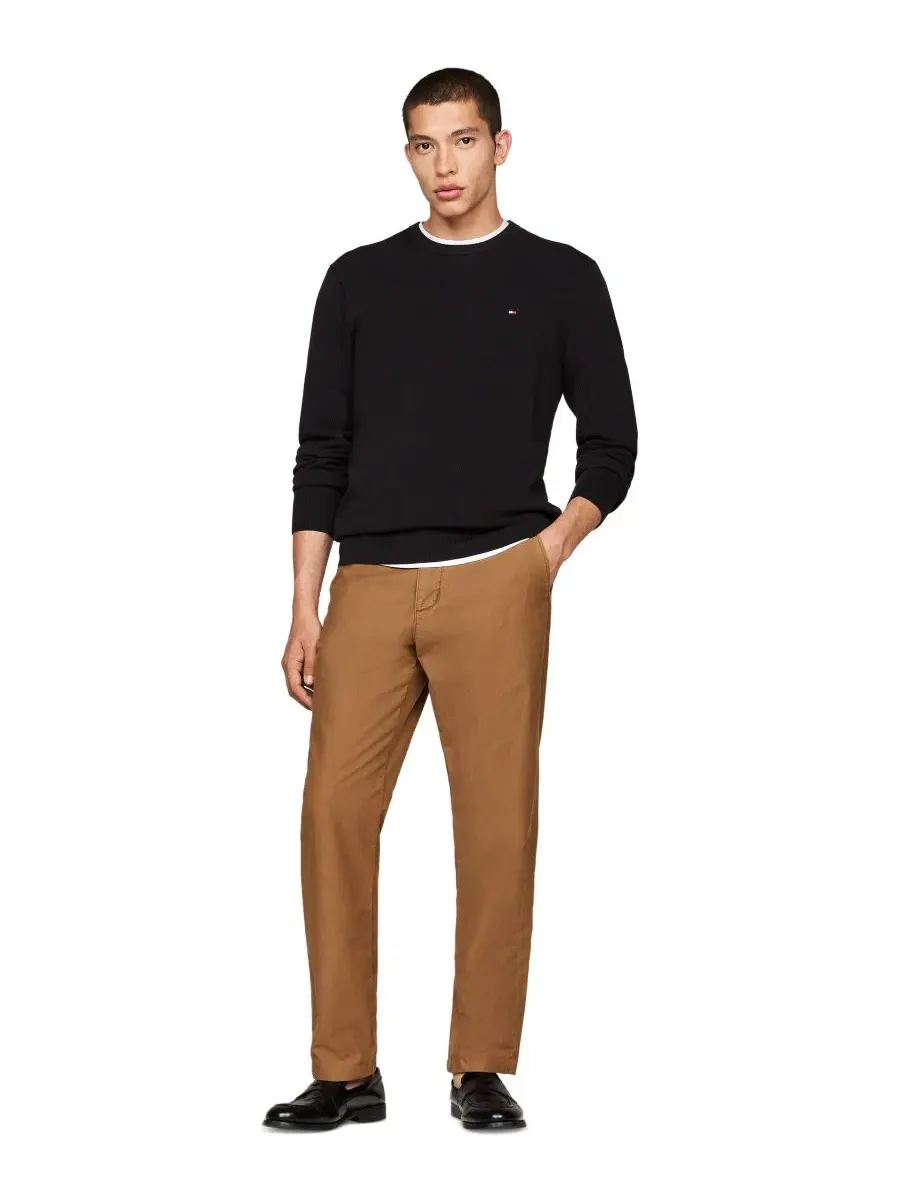 Свитер из хлопка с коротким рукавом Essential Texture Tommy Hilfiger — изображение 2 из 4, черный