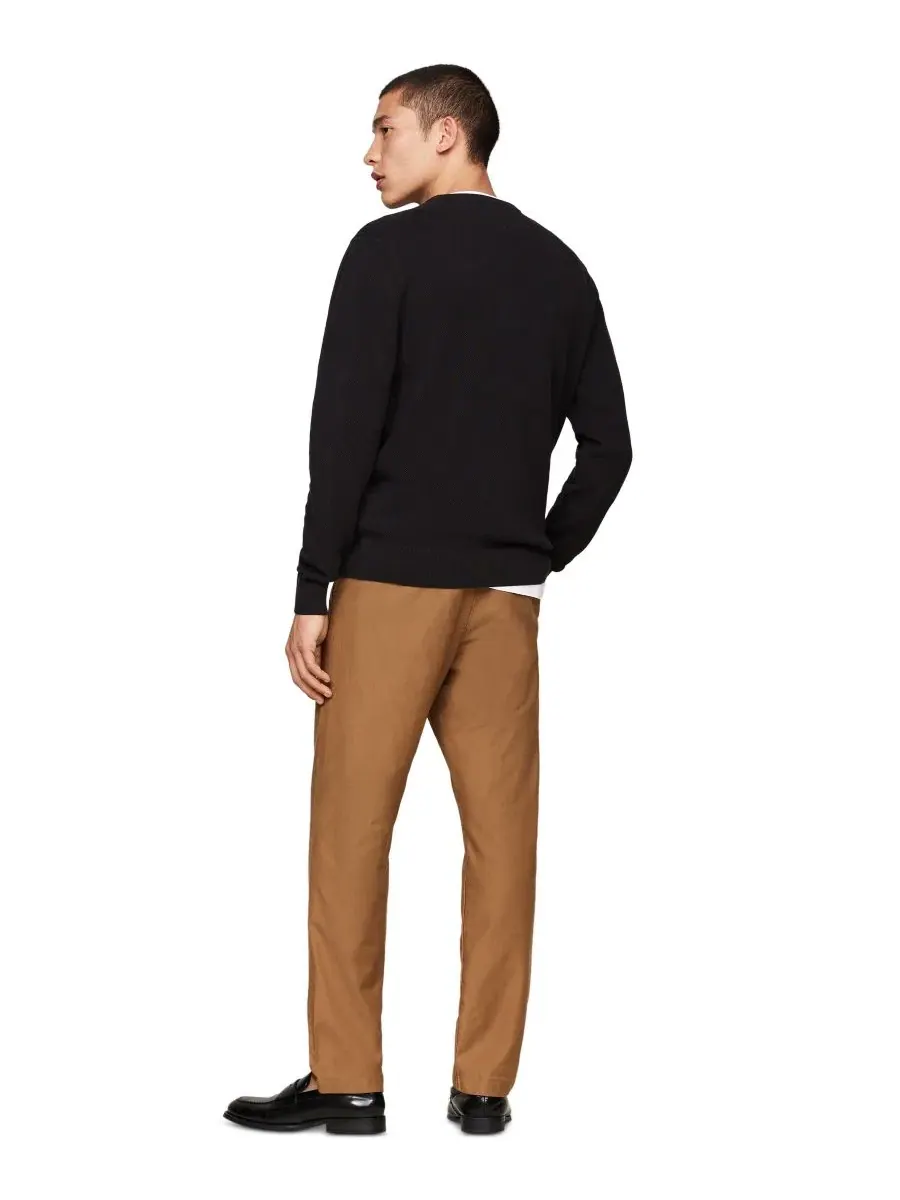 Свитер из хлопка с коротким рукавом Essential Texture Tommy Hilfiger — изображение 4 из 4, черный
