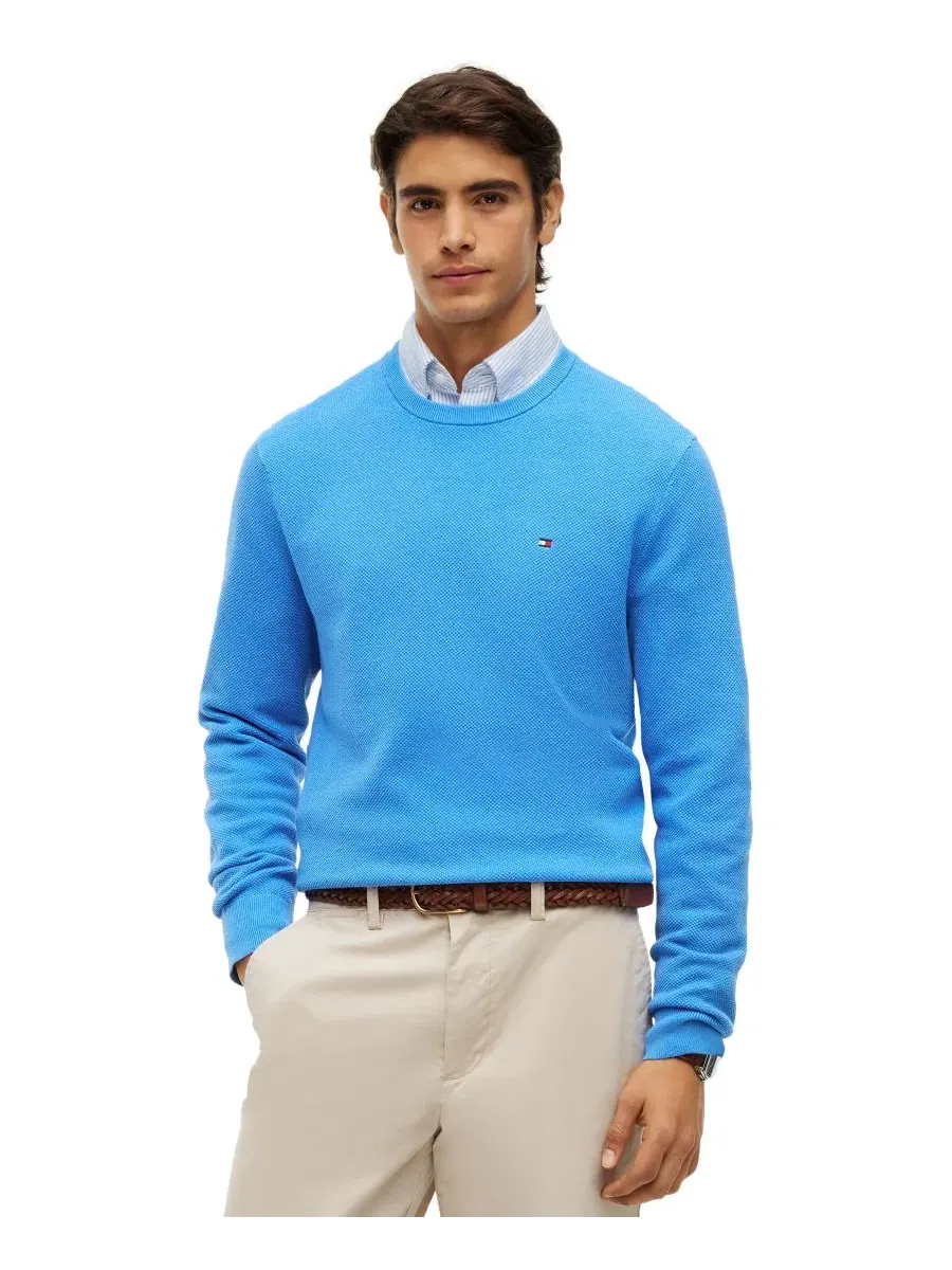 Свитшот Essential Texture из хлопка Tommy Hilfiger — изображение 1 из 4, синий
