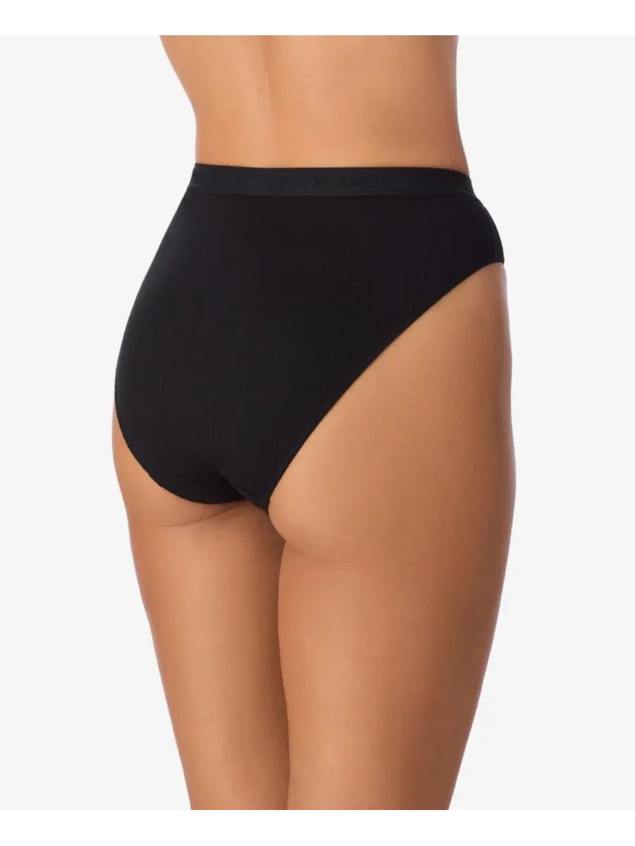 Трусы с высокой посадкой из хлопкового риба, Cabana Cotton Rib On Gossamer — изображение 2 из 2, черный