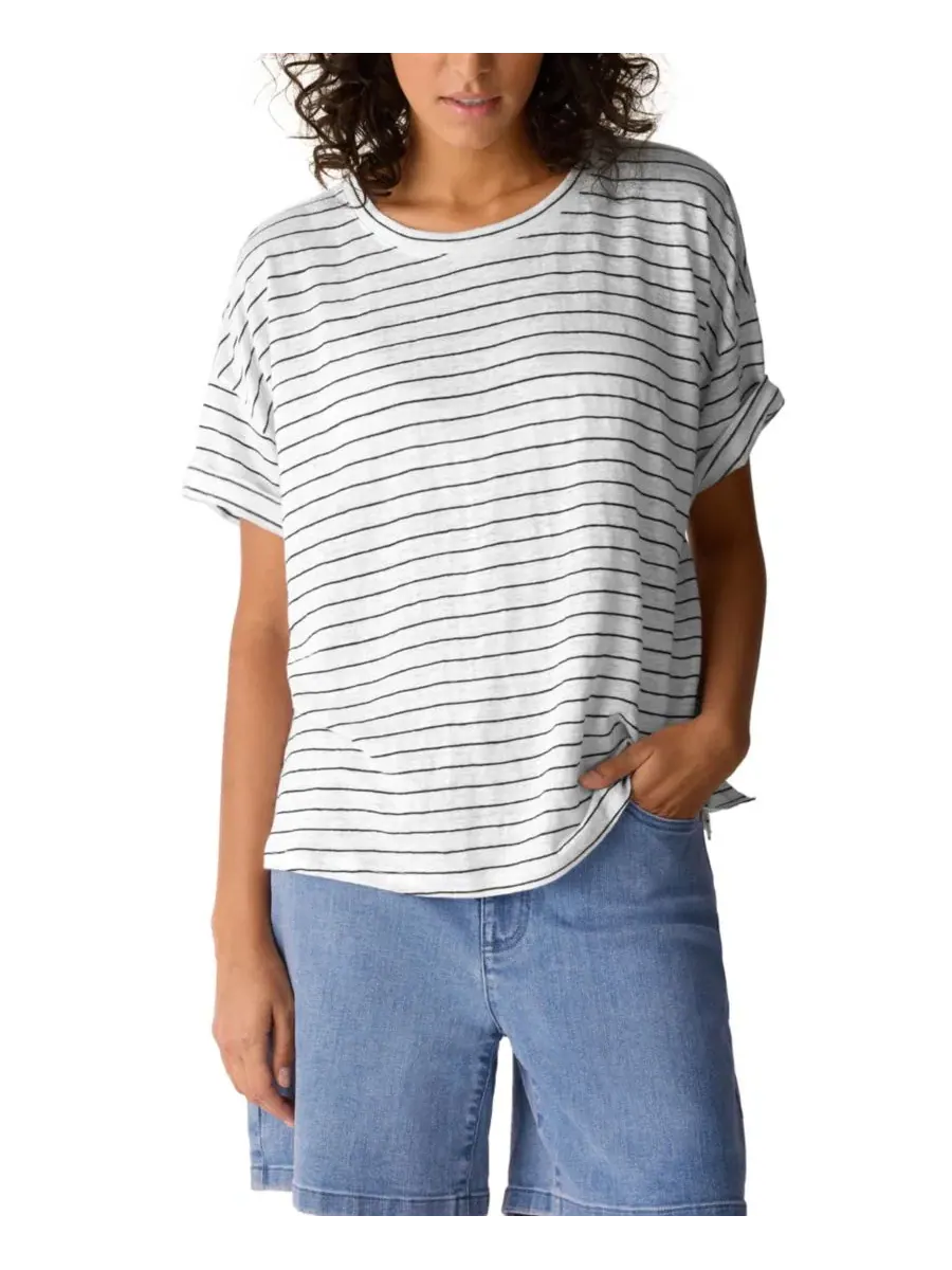 Топ с коротким рукавом, свободный крой, модель Eileen Fisher