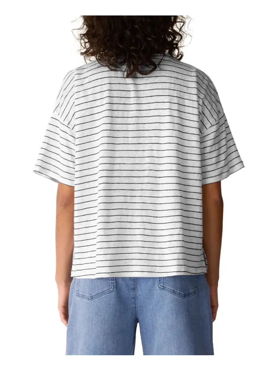 Топ с коротким рукавом, свободный крой, модель Eileen Fisher — изображение 4 из 4, белый/черный