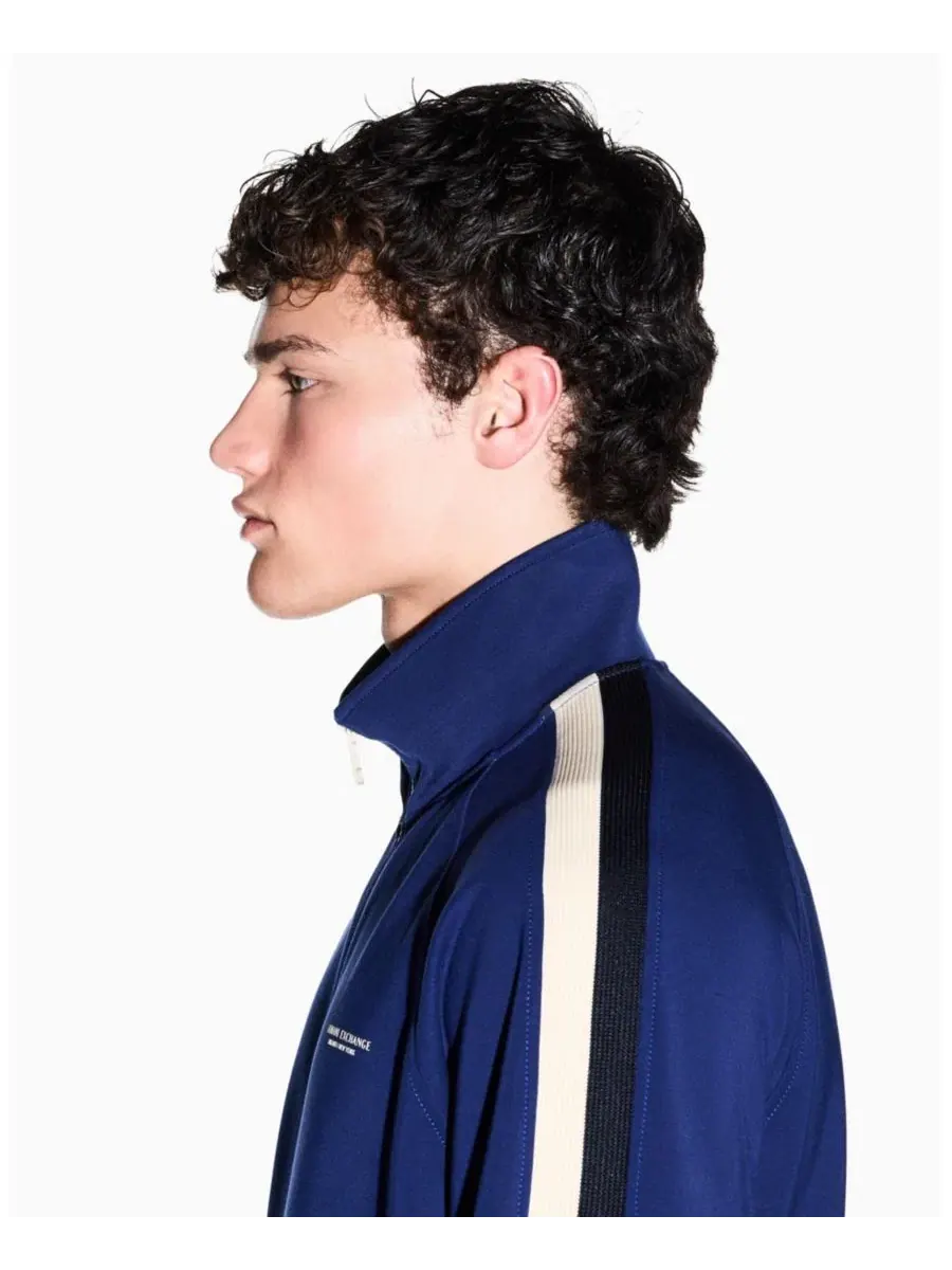 Мужская куртка-бомбер на молнии с воротником-стойкой, из стрейч-модала A|X Armani Exchange — изображение 5 из 6, синий