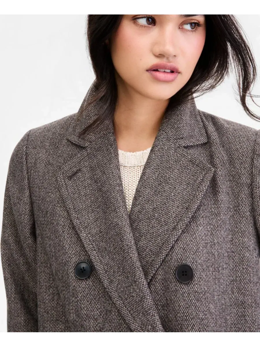 Пальто двубортное Women's Double-Breasted Pea Coat Calvin Klein, Birdseye Woven — изображение 4 из 5