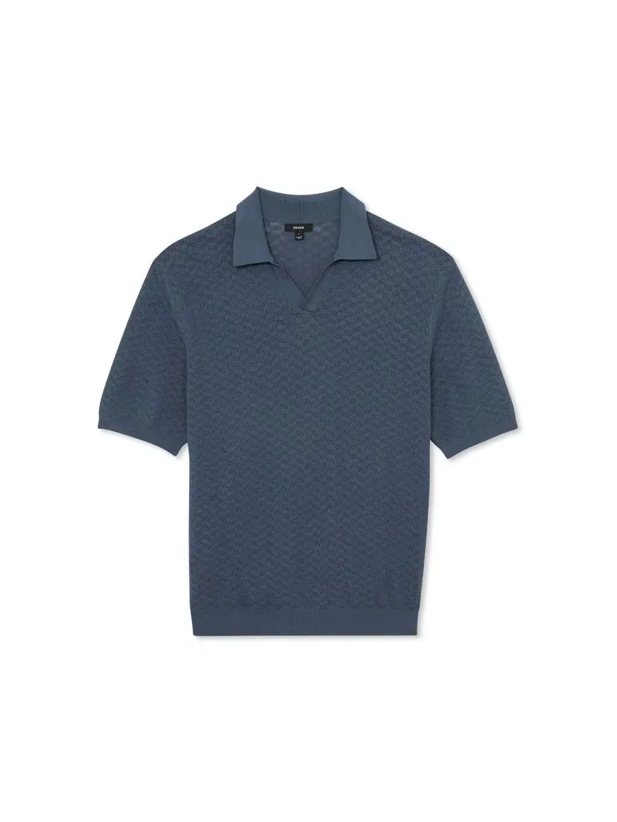 Поло с геометрическим трикотажем, Slim Fit, модель Sol REISS — изображение 9 из 9, коричневый