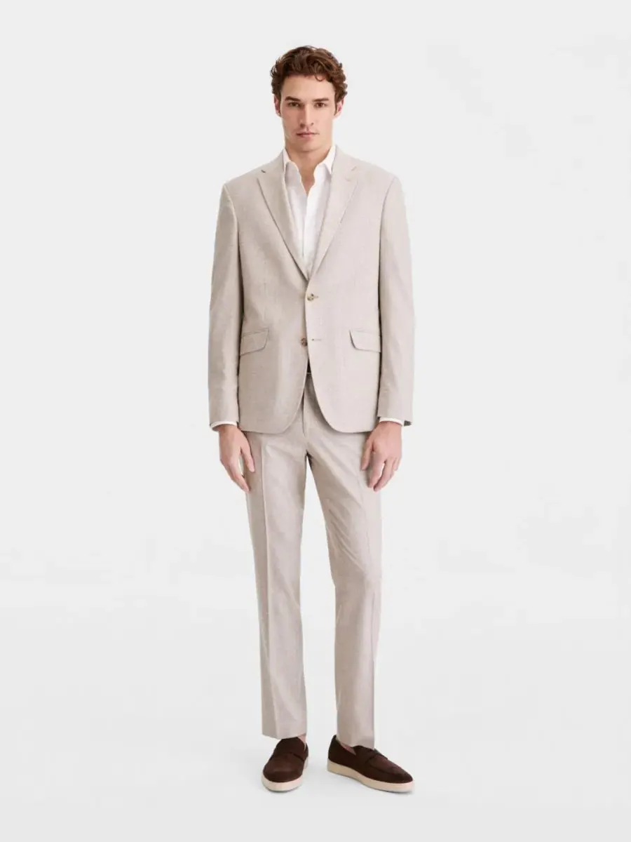 Костюм-двойка slim fit с принтом «Houndstooth» Techni-Cole Kenneth Cole Reaction — изображение 4 из 5, бежевый