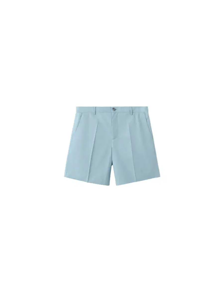 Мужские шорты-бермуды Slim Fit из хлопка и лиоцелла, длина 17 см, Mango — изображение 2 из 7, голубой зеленый