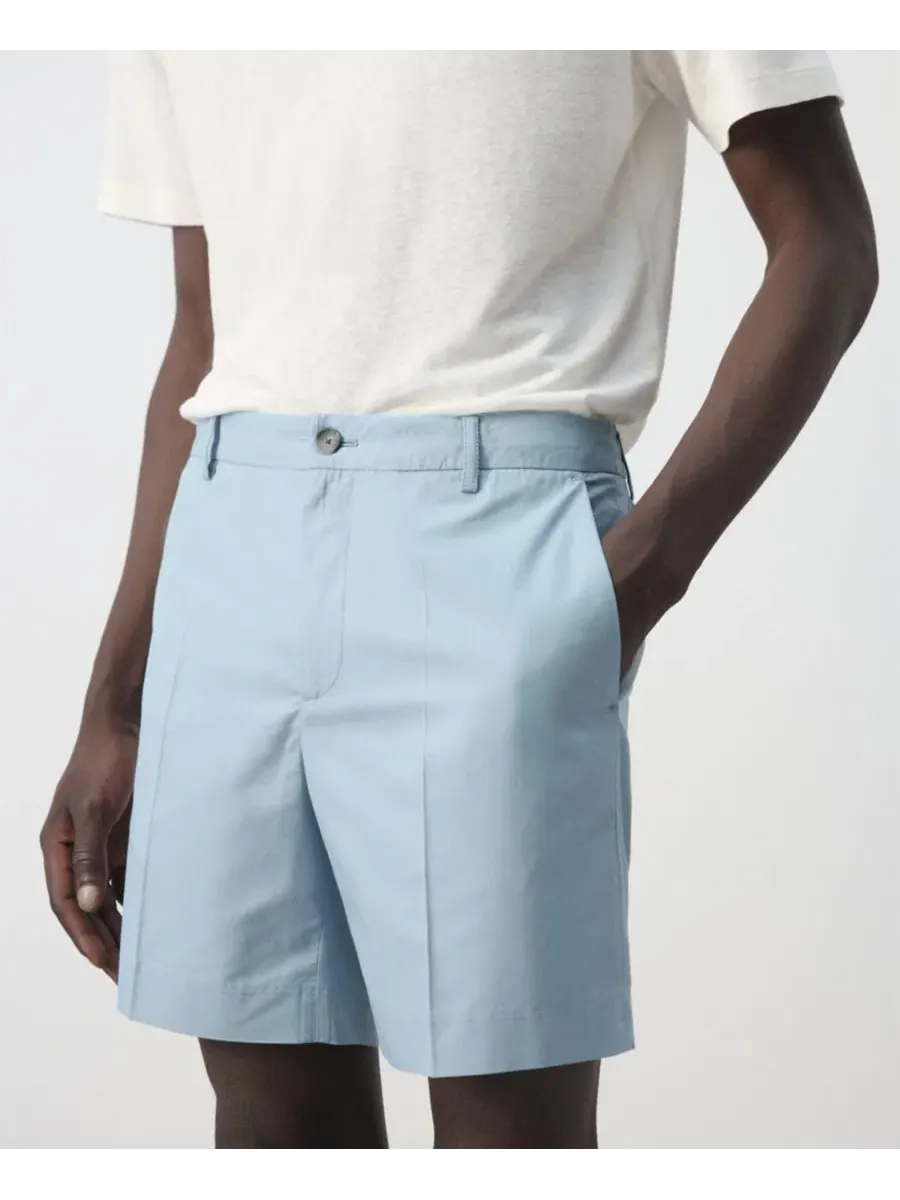 Мужские шорты-бермуды Slim Fit из хлопка и лиоцелла, длина 17 см, Mango — изображение 6 из 7, голубой зеленый