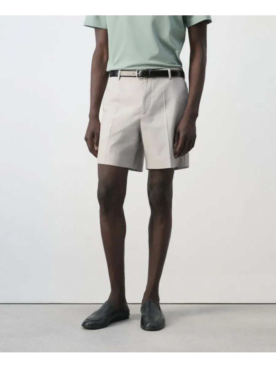 Шорты-бермуды Slim-Fit Cotton-Lyocell Bermuda Shorts MANGO — изображение 1 из 7, серый
