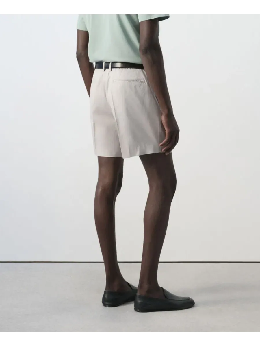 Шорты-бермуды Slim-Fit Cotton-Lyocell Bermuda Shorts MANGO — изображение 7 из 7, серый