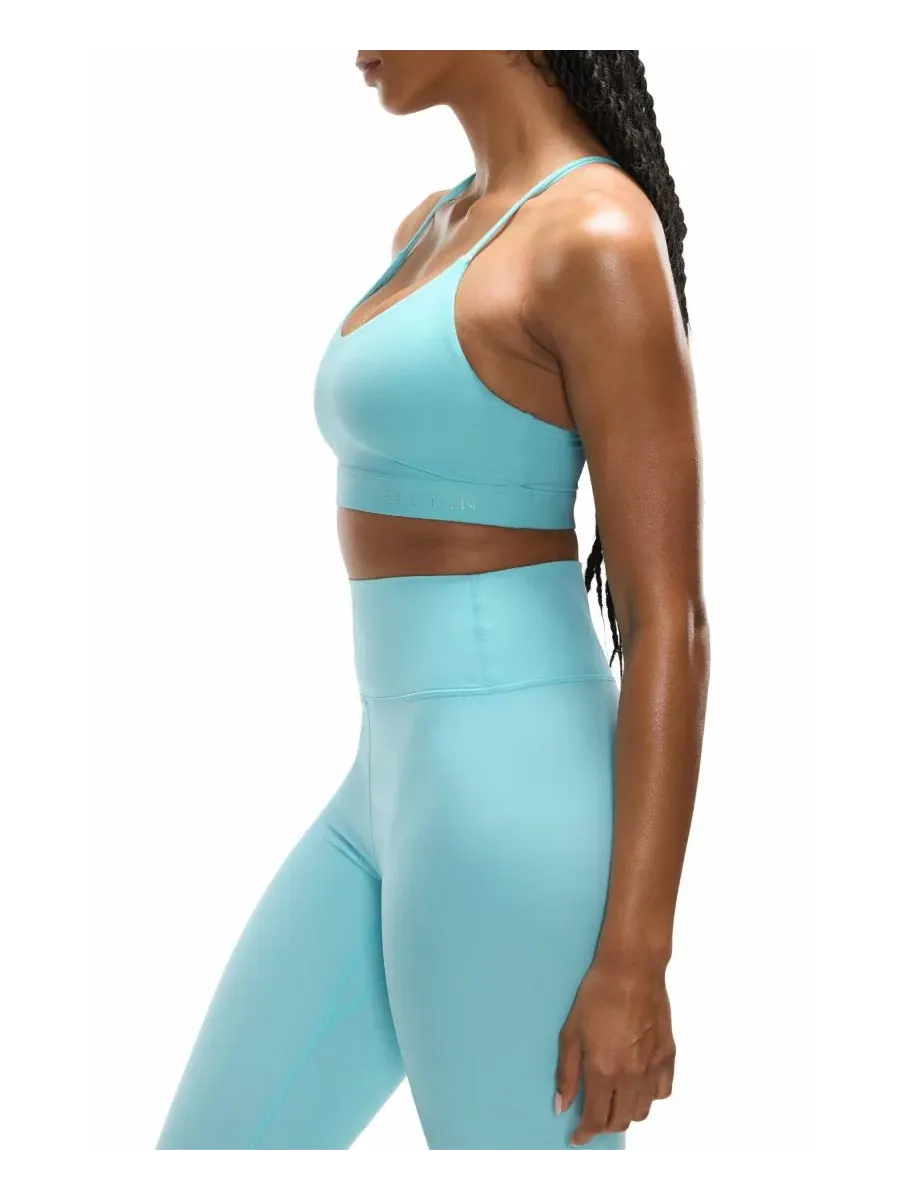 Бюстгальтер для фитнеса Peloton Cadent V-Neck Strappy Back — изображение 2 из 4, яркий голубой