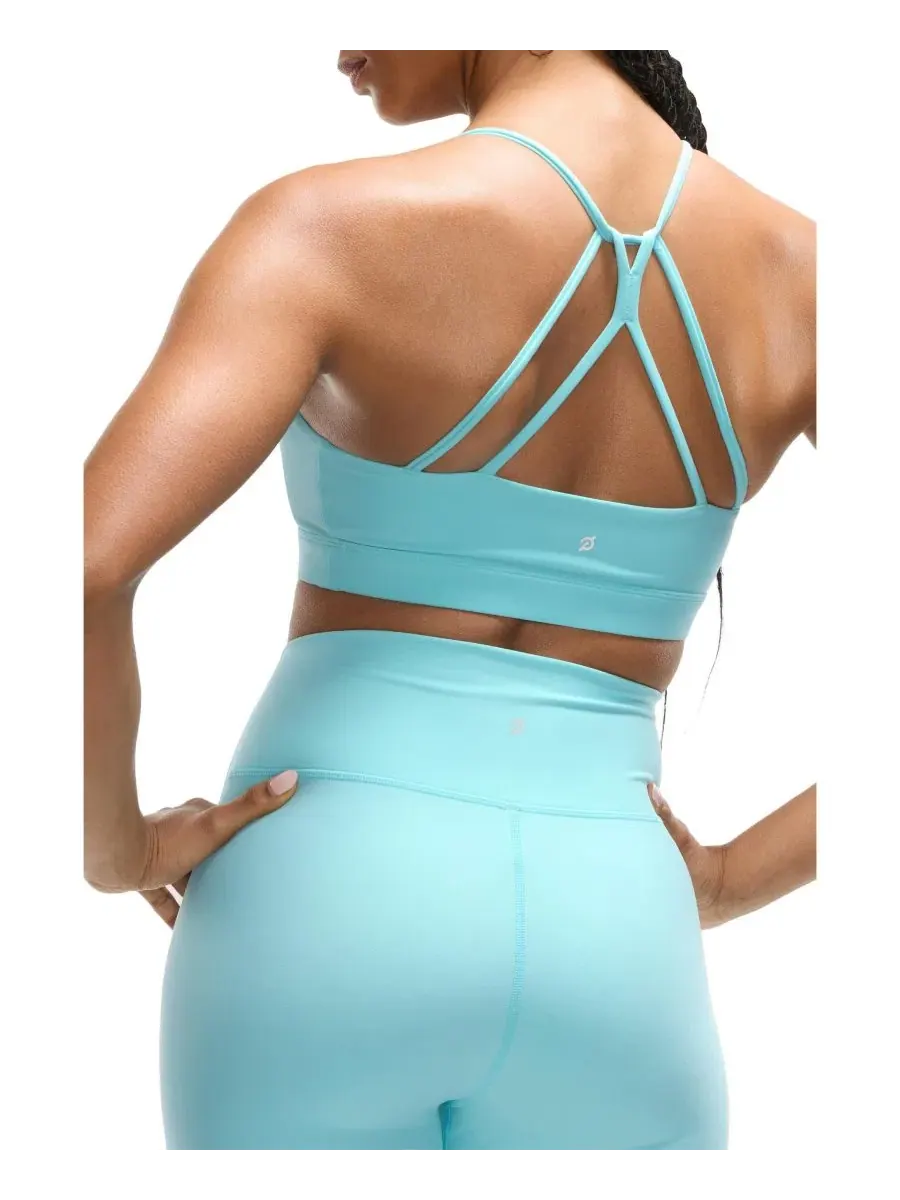 Бюстгальтер для фитнеса Peloton Cadent V-Neck Strappy Back — изображение 3 из 4, яркий голубой