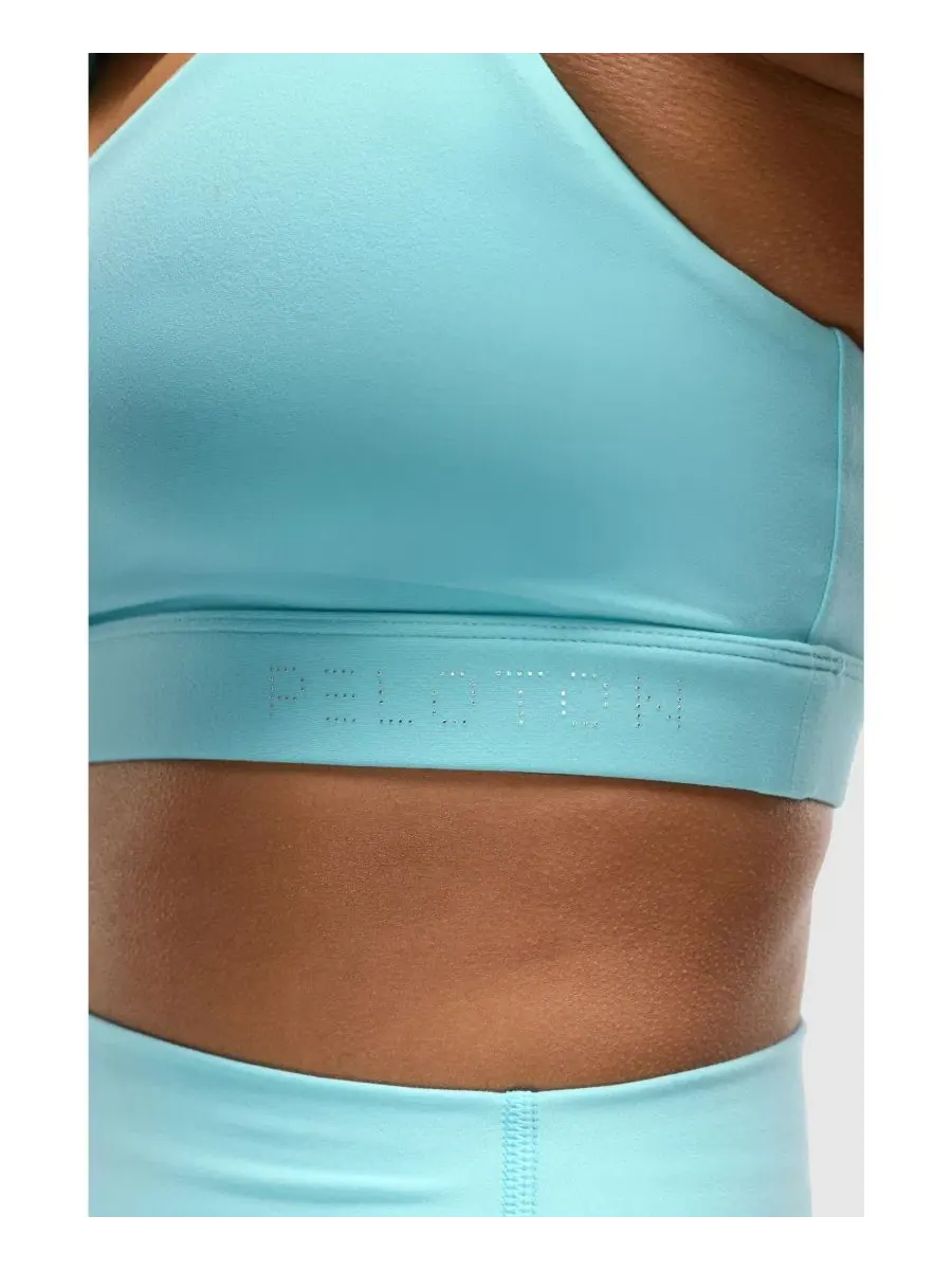 Бюстгальтер для фитнеса Peloton Cadent V-Neck Strappy Back — изображение 4 из 4, яркий голубой