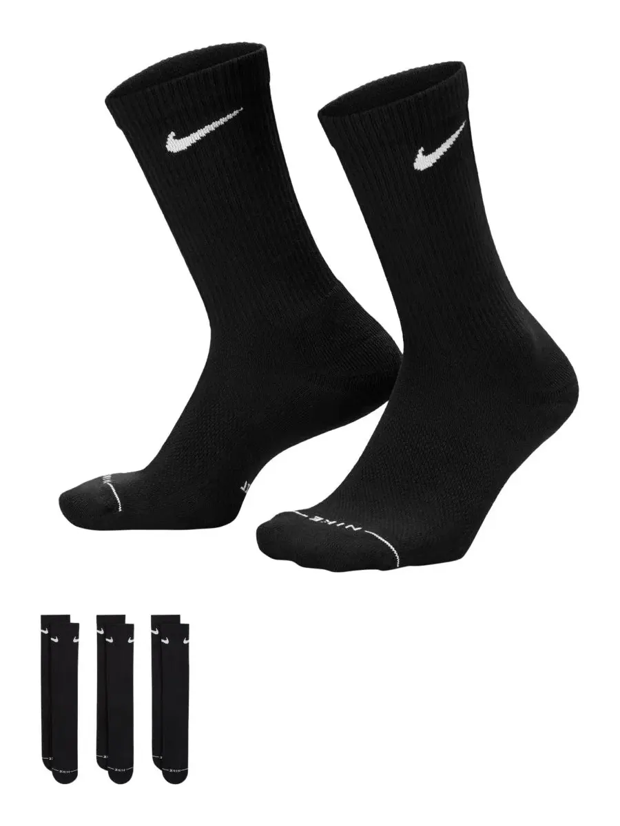 Комплект носков Nike, 3 пары — изображение 2 из 4, черный