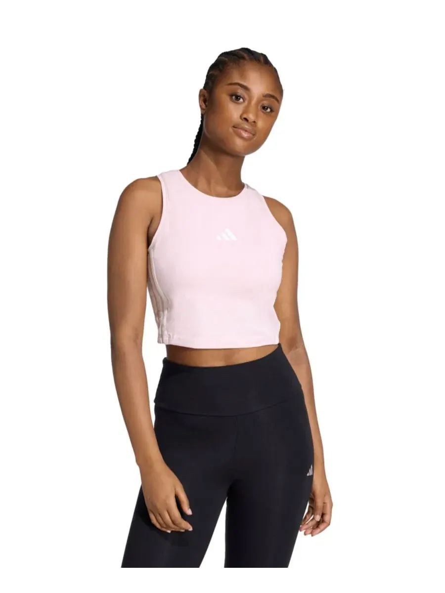 Топ без рукавов с принтом 3-Stripes Padded Crewneck Tank Top adidas