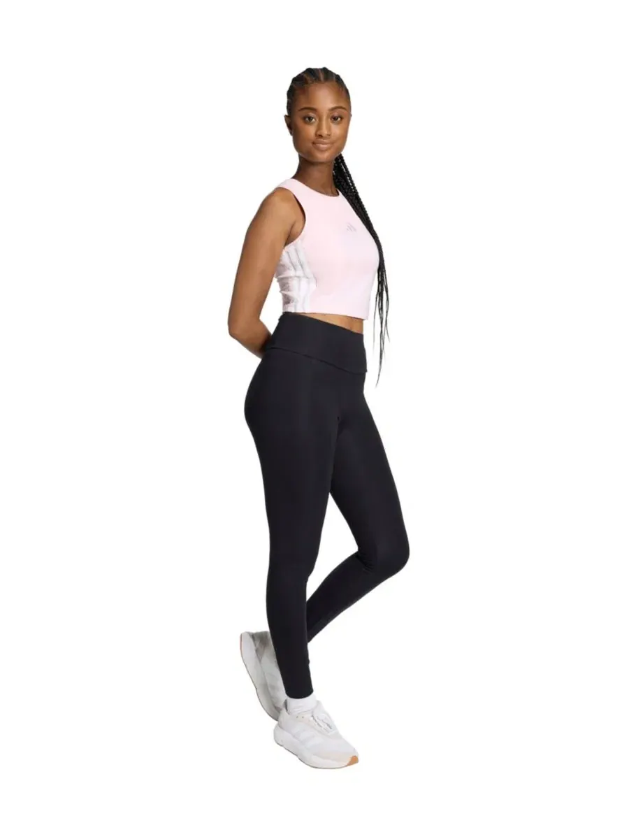 Топ без рукавов с принтом 3-Stripes Padded Crewneck Tank Top adidas — изображение 2 из 5, розовый