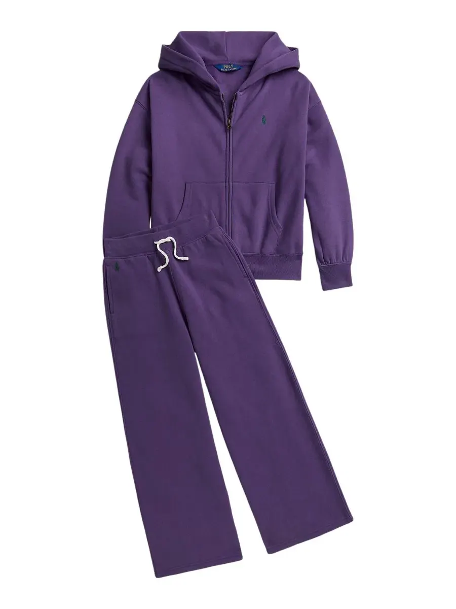 Штаны из футера с широкими штанинами Polo Ralph Lauren — изображение 4 из 6, фиолетовый