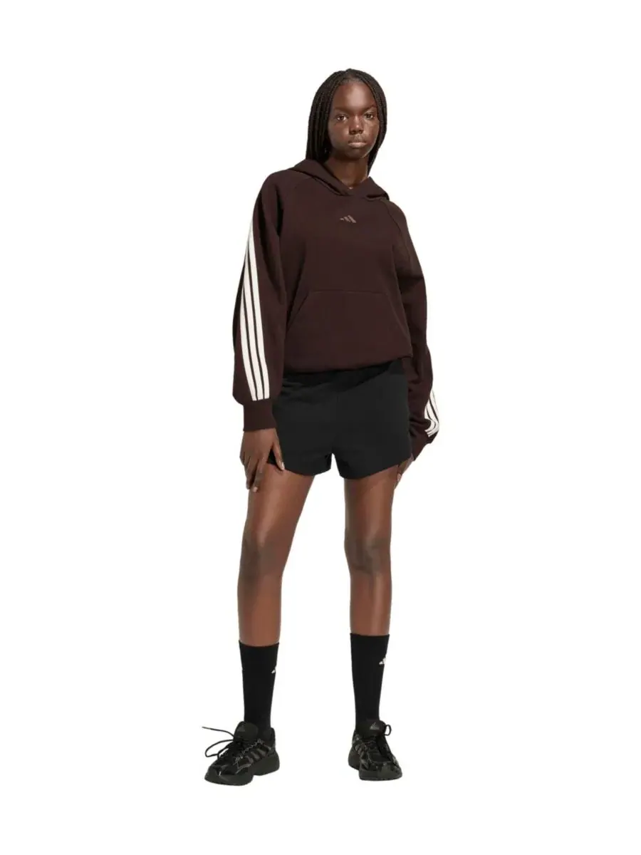 Худи свободного кроя с капюшоном и тремя полосами adidas — изображение 2 из 5, белый