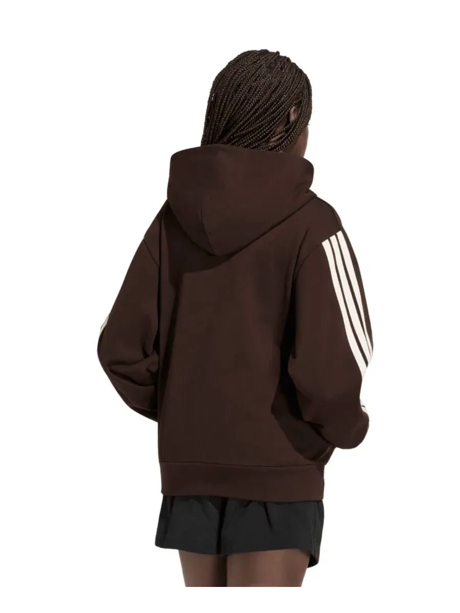 Худи свободного кроя с капюшоном и тремя полосами adidas — изображение 5 из 5, белый