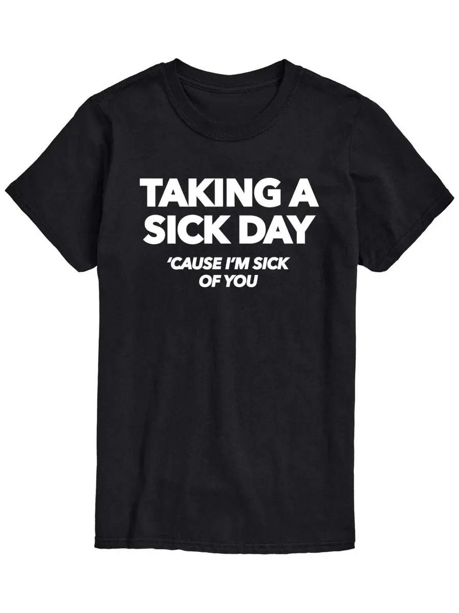 Футболка с коротким рукавом и принтом Taking Sick Day AIRWAVES — изображение 1 из 3, черный