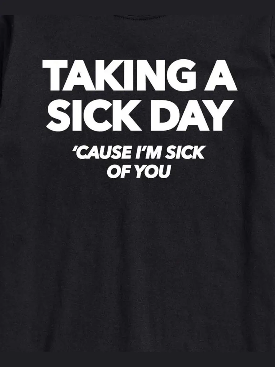 Футболка с коротким рукавом и принтом Taking Sick Day AIRWAVES — изображение 3 из 3, черный