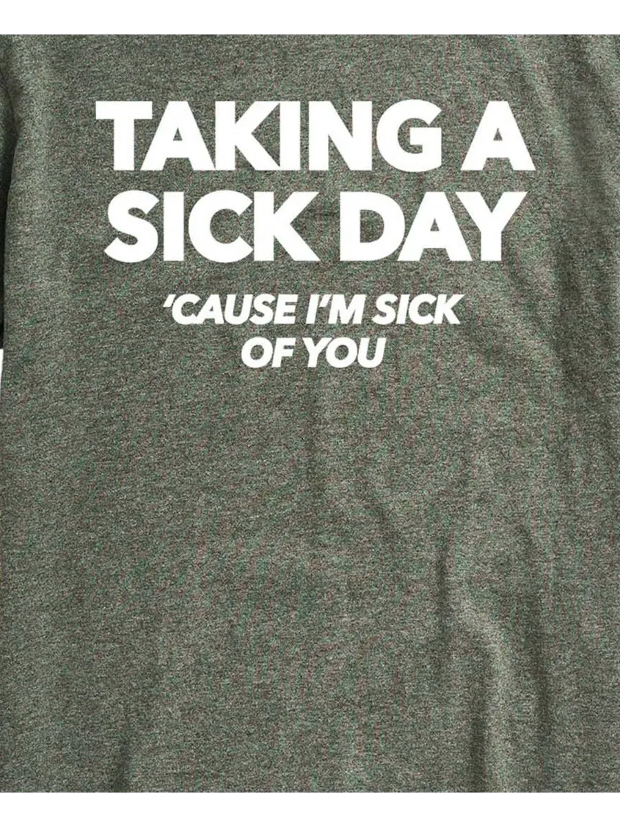 Мужская футболка с коротким рукавом и принтом Taking Sick Day AIRWAVES — изображение 3 из 3, зеленый