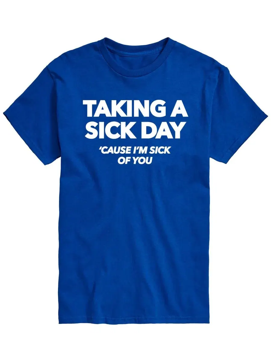 Футболка с коротким рукавом и принтом Taking Sick Day AIRWAVES — изображение 1 из 3, синий