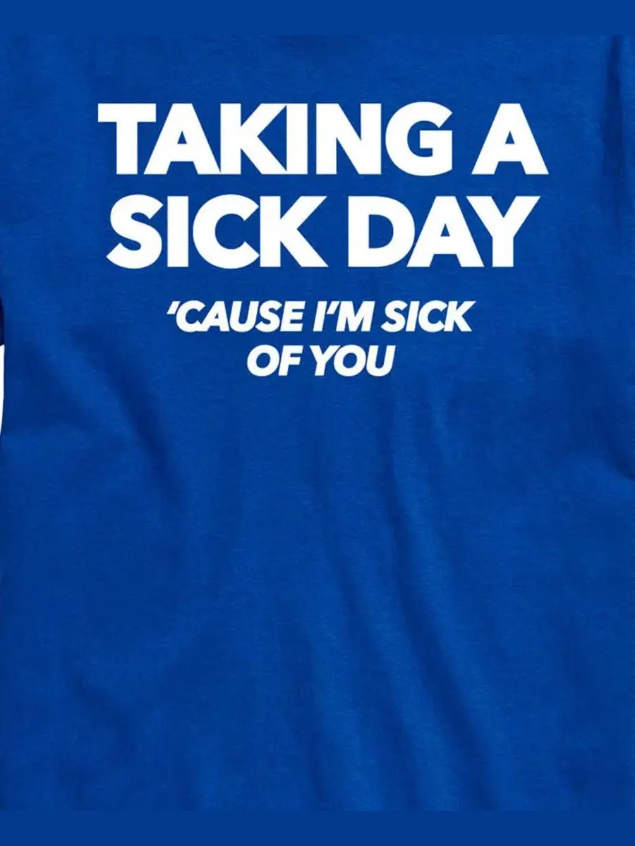 Футболка с коротким рукавом и принтом Taking Sick Day AIRWAVES — изображение 3 из 3, синий