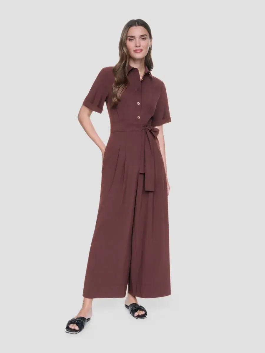 Комбинезон с коротким рукавом и широкими штанинами DKNY