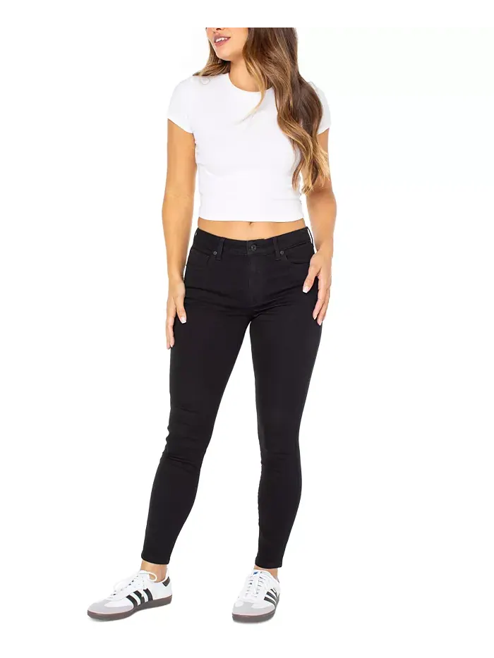 Юношеские джинсы Mid Rise Skinny с заниженной посадкой и укороченным штанином Celebrity Pink — изображение 1 из 3, черный