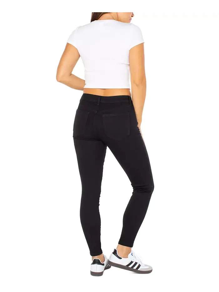 Юношеские джинсы Mid Rise Skinny с заниженной посадкой и укороченным штанином Celebrity Pink — изображение 2 из 3, черный