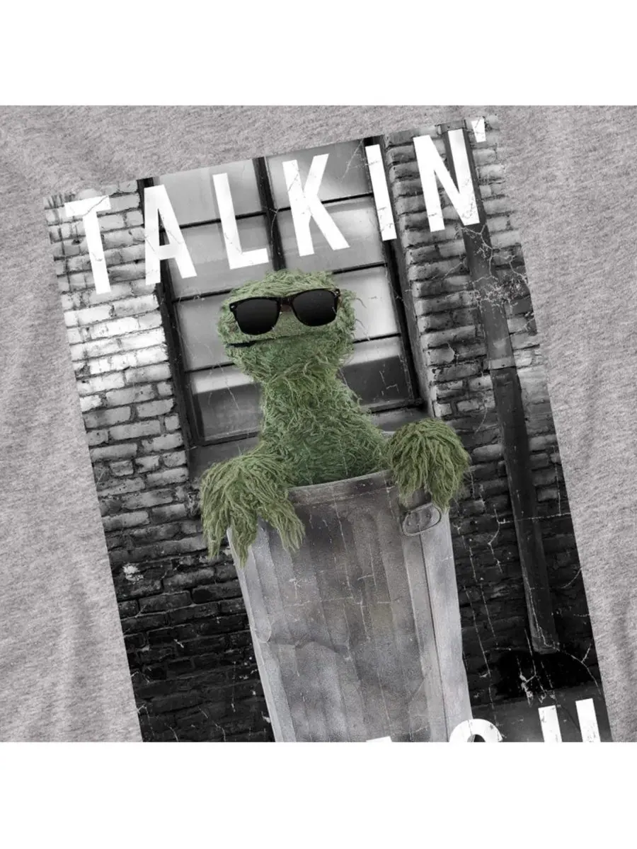 Футболка с принтом Talkin Trash Sesame Street — изображение 3 из 3, приглушенный