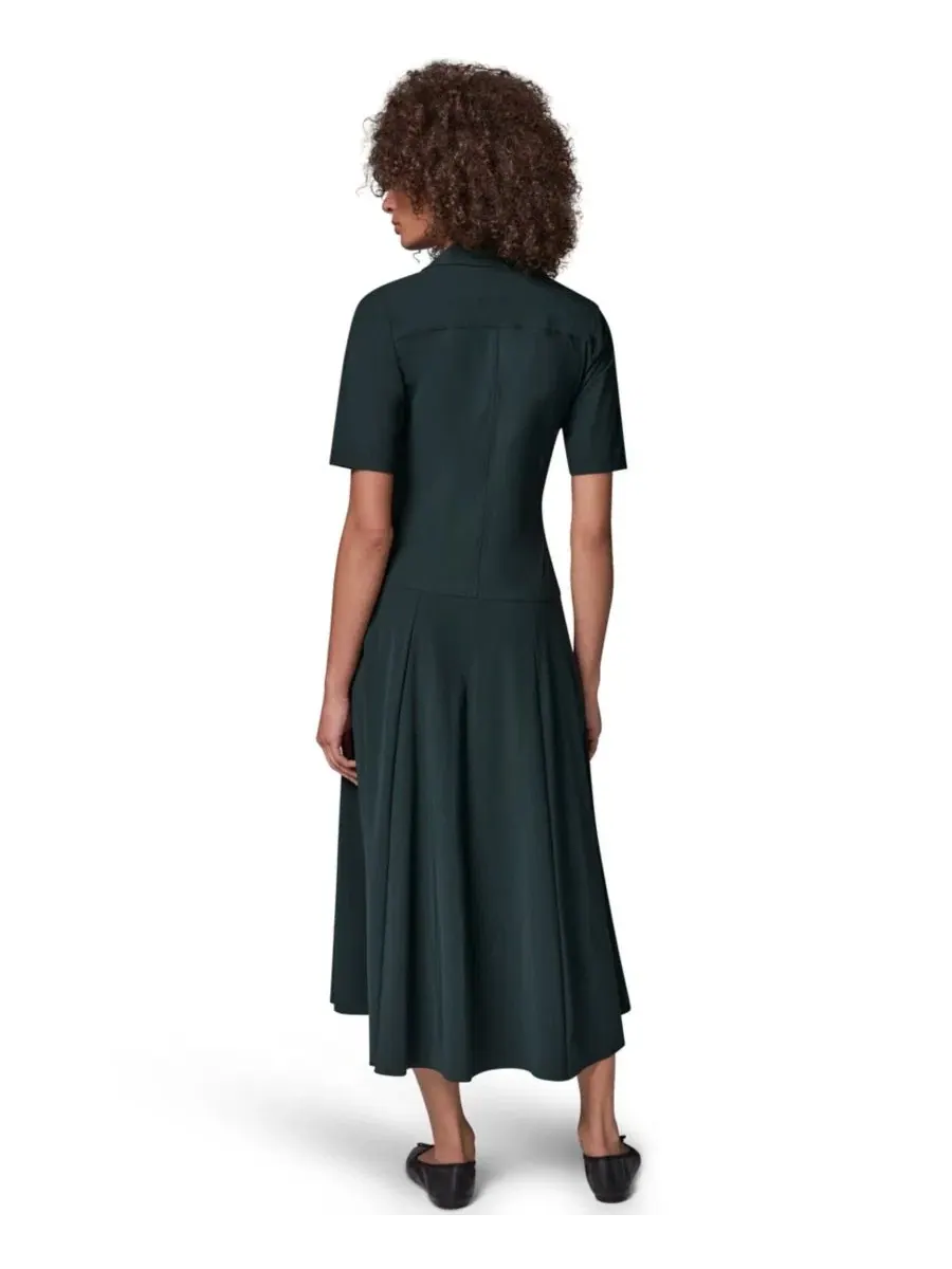 Платье-трапеция миди с V-образным вырезом и карманами Black Forest Donna Karan Weekend — изображение 5 из 8, черный