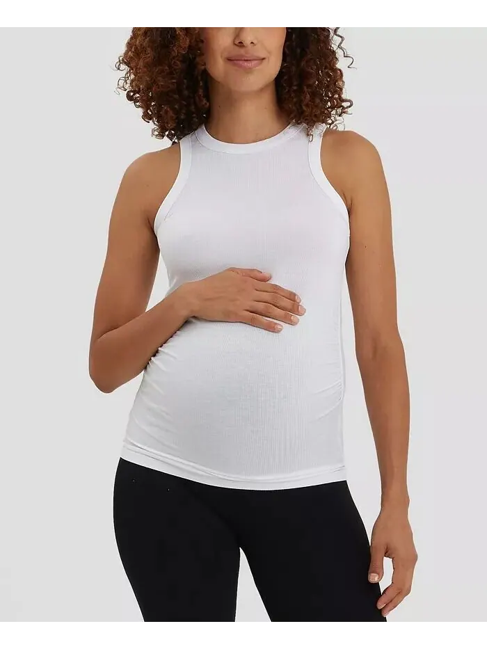 Женский топ для беременных The Tank Racerback NOM Maternity — белый