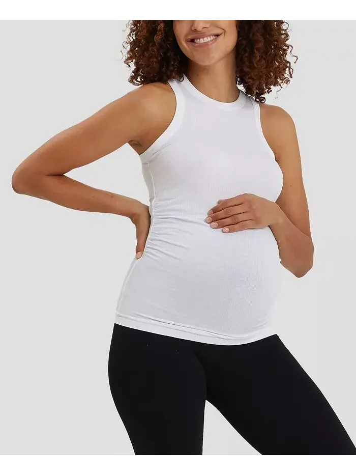 Женский топ для беременных The Tank Racerback NOM Maternity — изображение 2 из 3, белый