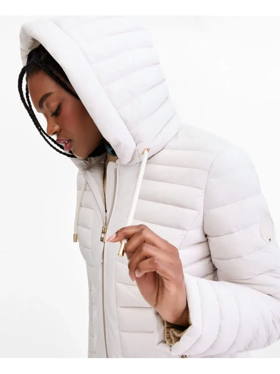 Пуховик с капюшоном Packable Puffer Tommy Hilfiger — изображение 3 из 5, белый песочный