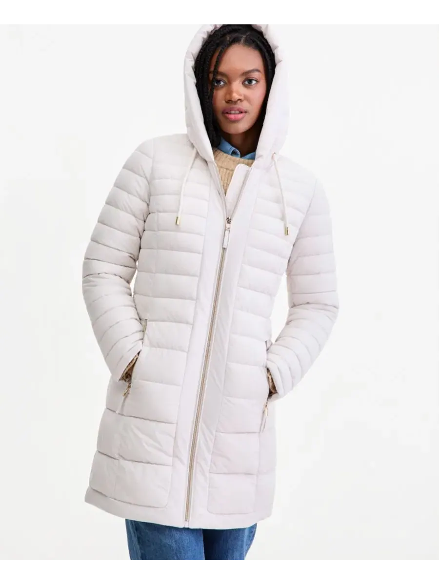 Пуховик с капюшоном Packable Puffer Tommy Hilfiger — изображение 5 из 5, белый песочный