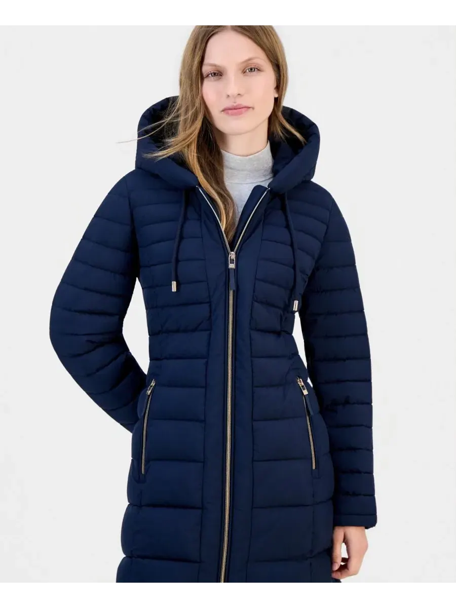 Женское пуховик-пакет с капюшоном, модель Packable Tommy Hilfiger — изображение 3 из 3, темно-синий