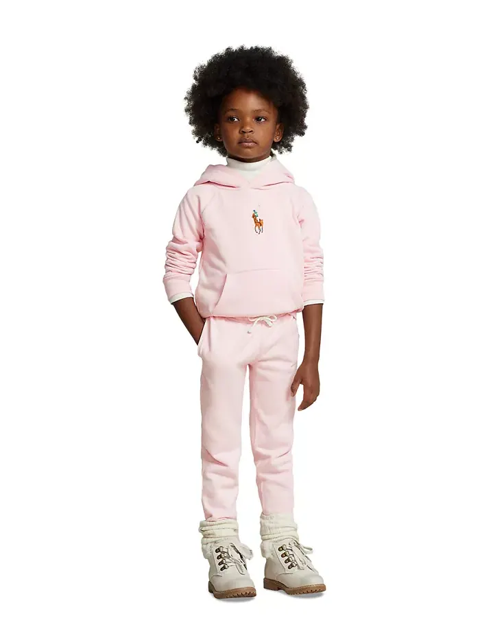 Детские и девичьи флисовые спортивные брюки Polo Ralph Lauren — изображение 4 из 6, розовый