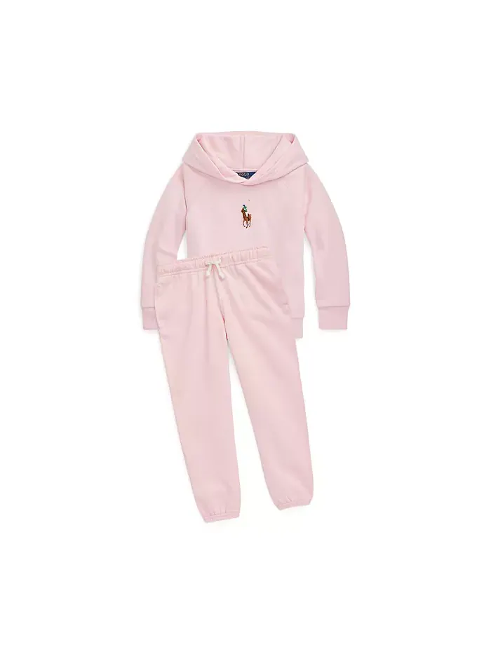 Детские и для маленьких девочек флисовые джоггеры Polo Ralph Lauren — изображение 5 из 7, белый