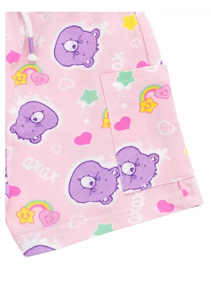 Детский комплект для девочки: футболка Best Friend Bear и шорты из велюра Care Bears — изображение 4 из 5, розовый розовый