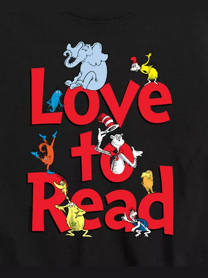 Футболка с принтом "Big Boys Love to Read" Dr. Seuss — изображение 3 из 3, черный