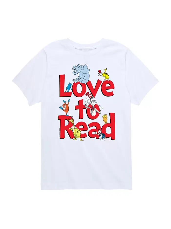 Футболка с принтом "Big Boys Love to Read" Dr. Seuss — белый