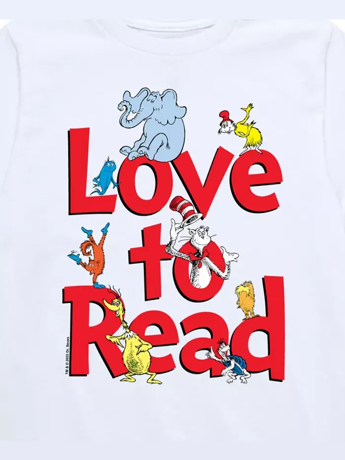 Футболка с принтом "Big Boys Love to Read" Dr. Seuss — изображение 3 из 3, белый